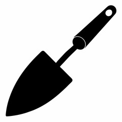 Black Silhouette of a Trowel - Vector Illustration