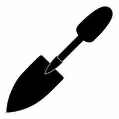 Black Silhouette of a Trowel - Vector Illustration