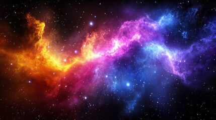 Naklejka premium colorful space background in rainbow colors, milky way