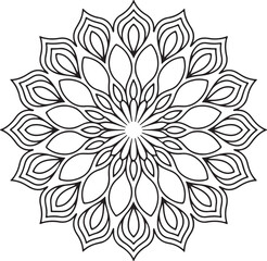 Black and white flower Mandala vector