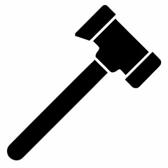 Bold Sledgehammer Black Silhouette Vector Illustration on White Background