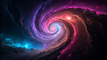 Obraz premium Vibrant Hypnotic Swirl Vortex Abstract Art