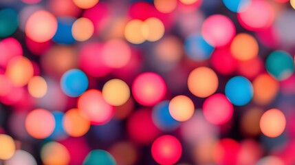 Fototapeta premium Abstract Background of Colorful Bokeh, Festive Lights Blurred, Out of Focus, Defocused