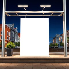 Pionowy baner reklama mockup wizualizacja miasto banner mockup advertising blank business display template