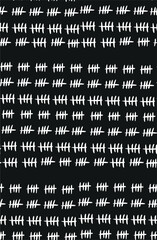 Seamless pattern with tally stroke counting marks 