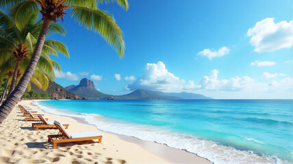 beach with palm tree