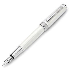 Classic white Pen with reflection and silver pen is made by the company of the company