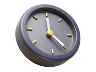 wall clock 3d plastic icon isolated