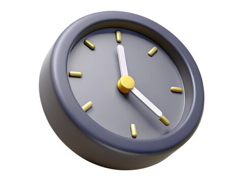 wall clock 3d plastic icon isolated