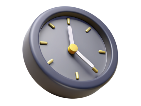 wall clock 3d plastic icon isolated