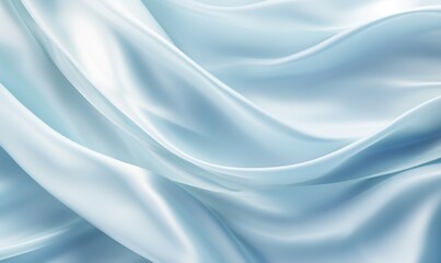 Obraz premium 冰蓝绸缎丝绸光滑质感浅蓝色优雅背景