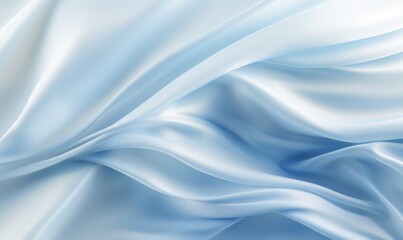 Obraz premium 冰蓝绸缎丝绸光滑质感浅蓝色优雅背景