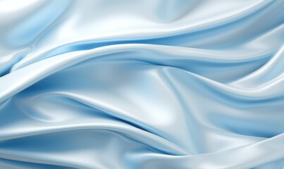Obraz premium 冰蓝绸缎丝绸光滑质感浅蓝色优雅背景