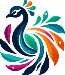 Obraz premium Vector peacock color logo art
