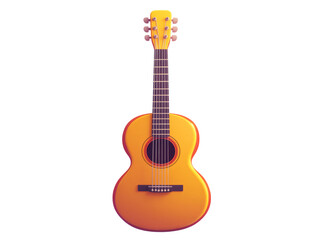 Naklejka premium Classic Acoustic Guitar on Transparent Background