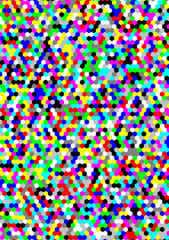 hexagons with random colors forming a mosaic similar to the cells of a beehive