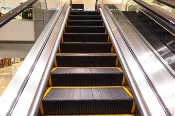 moving staircase in a shopping mall in Hong Kong