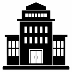 Office Building Silhouette Vector Design