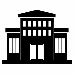 Office Building Silhouette Vector Design