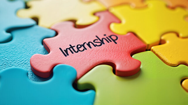 Colorful puzzle pieces highlighting important internship opportunities
