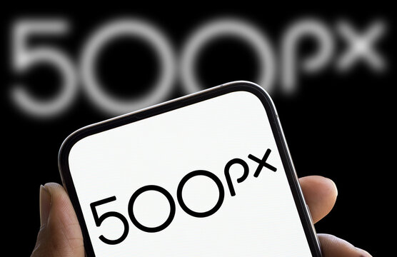 Dhaka, Bangladesh- 9 Dec 2024: 500px logo is displayed on smartphone.500px is a global online photo-sharing platform.