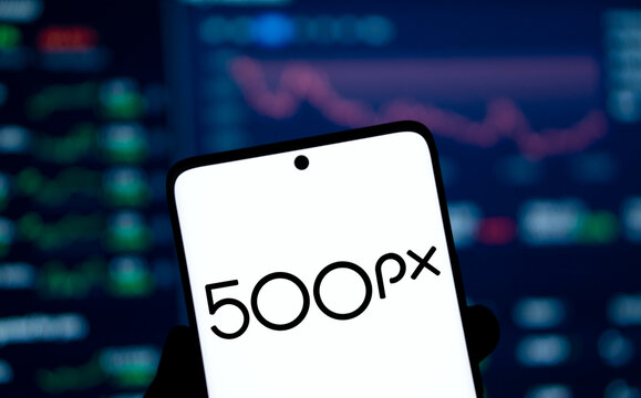 Dhaka, Bangladesh- 9 Dec 2024: 500px logo is displayed on smartphone.500px is a global online photo-sharing platform.
