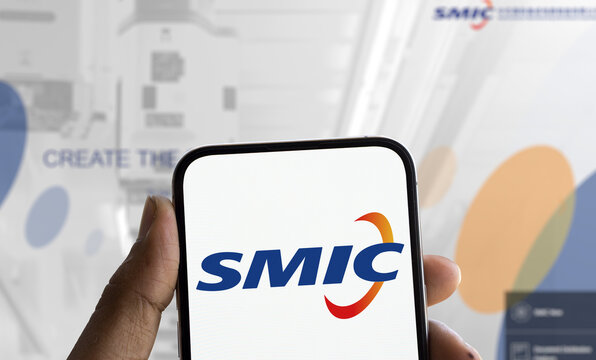 Dhaka, Bangladesh- 9 Dec 2024: SMIC logo is displayed on smartphone. Semiconductor Manufacturing International Corporation is a Chinese semiconductor company.