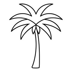 Obraz premium Palm tree line icon on white backgrount