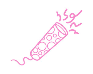 Firecracker confetti popper handdrawn scribble