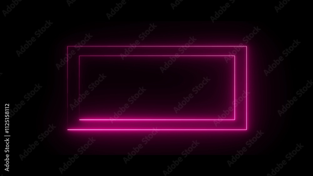 Canvas Prints neon rectangle frame. neon light rectangular border icon illustration. abstract neon sign rectangle 