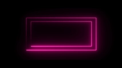 Neon rectangle frame. Neon light rectangular border icon illustration. Abstract neon sign rectangle icon