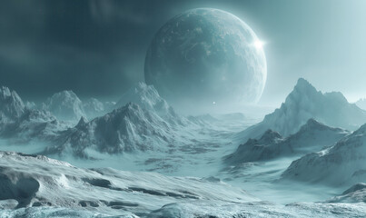 Fantasy world of another planet, surreal landscape.