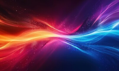 Fototapeta premium 梦幻光带绚丽多彩曲线星点背景壁纸