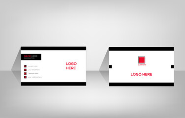red and dark black colour, clean and simple business card template.
