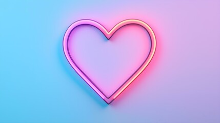 A vibrant neon heart symbol glowing with pink and blue hues, representing love and passion. This artistic design adds a colorful touch to any creative project or decor.