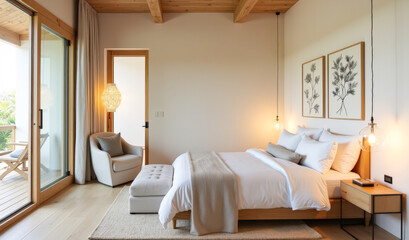 beach house bungalow inside on the coast with sea view