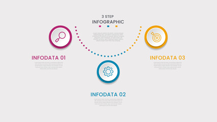 Fototapeta premium Business data visualization. Process chart. Abstract elements of a graph or diagram with Three Steps, and processes. Vector business template for presentation. Creative concept for infographic.