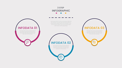 Business data visualization. Process chart. Abstract elements of a graph or diagram with Three Steps, and processes. Vector business template for presentation. Creative concept for infographic.