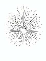 Obraz premium A minimalist firework design in monochrome, creating an elegant and subtle celebratory background