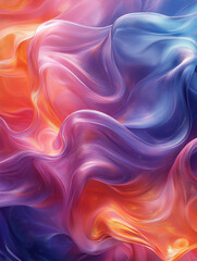 Obraz premium Abstract Colorful Flowing Liquid. Concept of vibrant colors, dynamic movement, and ethereal beauty.