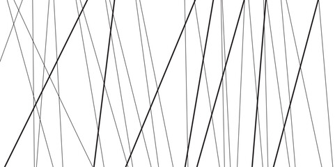 Straight vertical lines and double diagonal lines intersecting them. Hand drawn lines. Abstract black diagonal lines and luxury elegant pattern background .  creative geometric shape background./