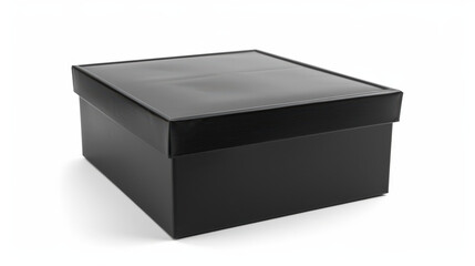 Naklejka premium black gift box isolated on white