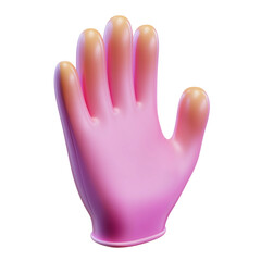 Obraz premium Vibrant Pink Glove in Clean, Minimalistic 3D Cartoon Style on White Background