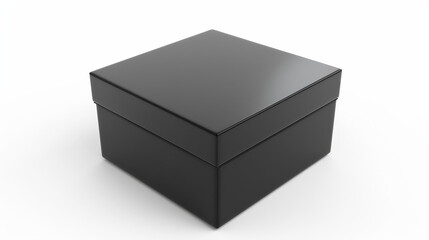 Fototapeta premium black gift box isolated on white
