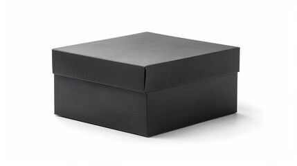 Naklejka premium black gift box isolated on white