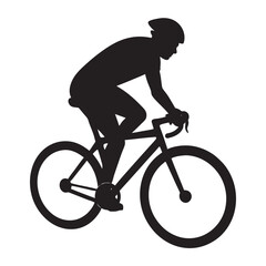 Naklejka premium A cyclist in action silhouette 