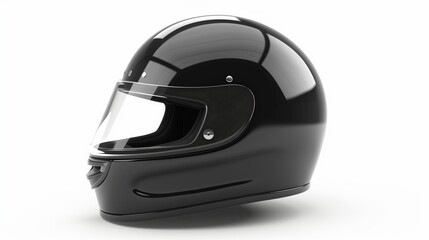 Fototapeta premium a black motorcycle helmet with a visor