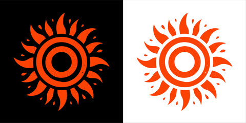 icon logo of sun - grunge style (artwork 2)