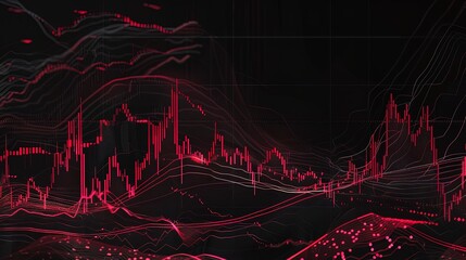 Abstract Red Financial Data Visualization Chart