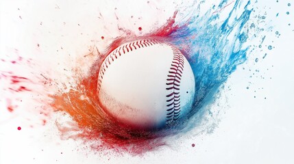 Vibrant Baseball Splash Abstract Illustration